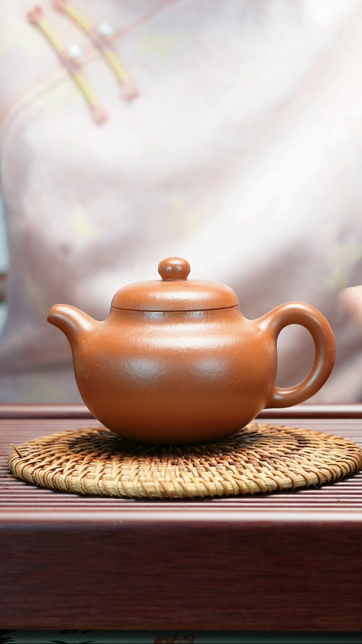 茶壶紫砂原矿鱼子朱泥 柿圆  251cc