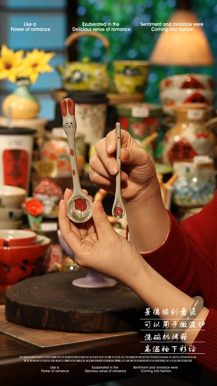 陶瓷随机景德镇高温釉下彩手工手绘款式@A0476@