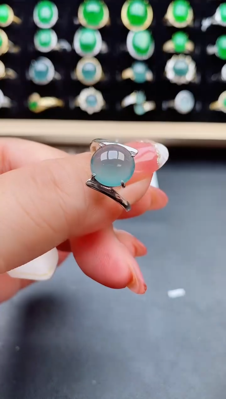 【闪购商品】翡翠戒指银S925镶嵌122121