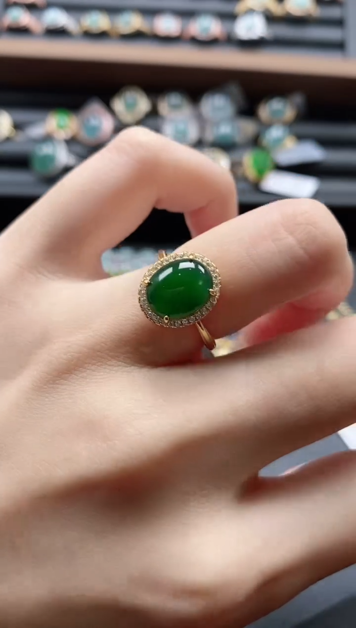 【闪购商品】翡翠戒指银S925镶嵌51151
