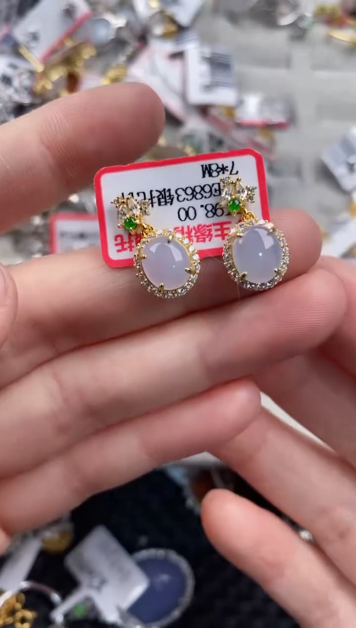 银S925镶嵌戒指翡翠555              9