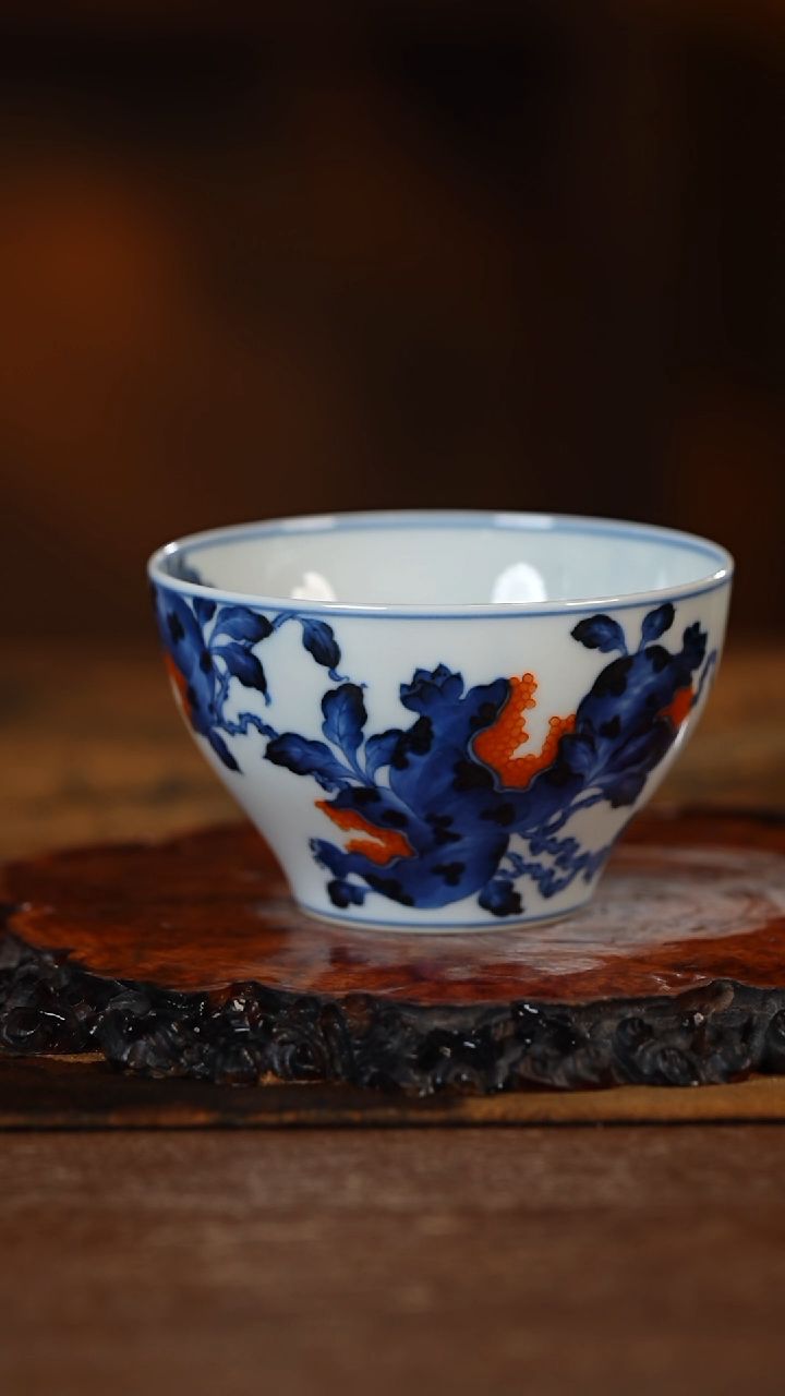 【闪购商品】杯小卿亭青花矾红石榴杯