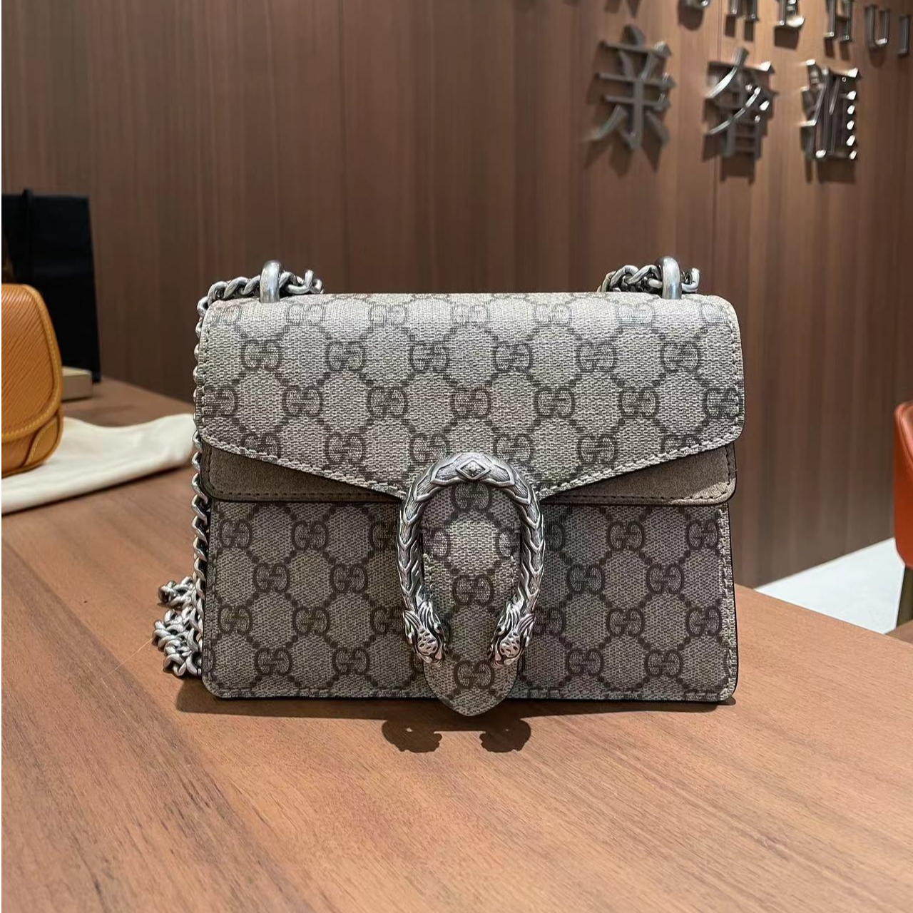 95新 GUCCI/古驰 Gucci酒神小号驼色