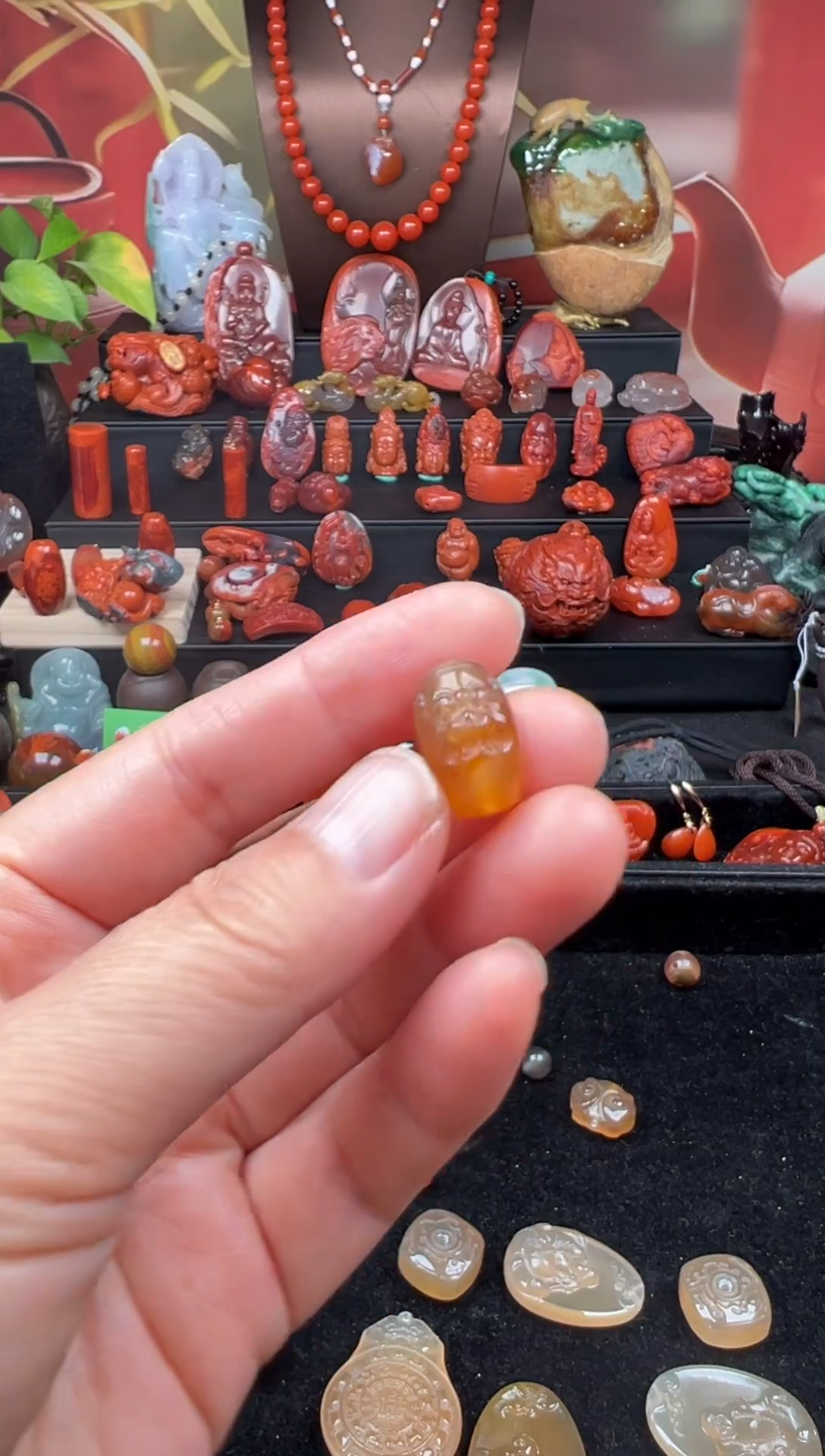 未镶嵌桶珠玛瑙/玉髓老*桶珠