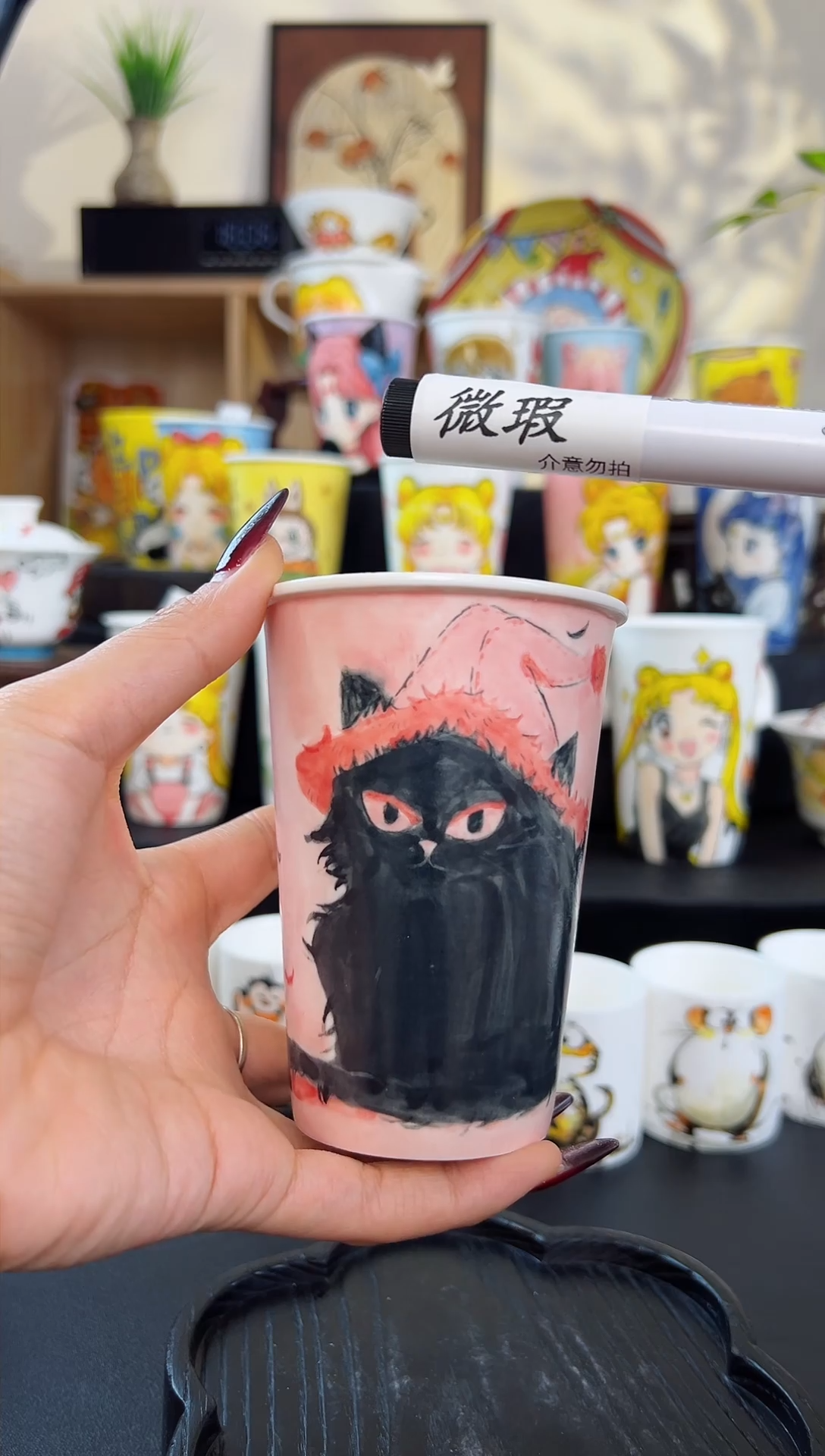 【闪购商品】摆件笙笙漫手工手绘陶瓷杯杯