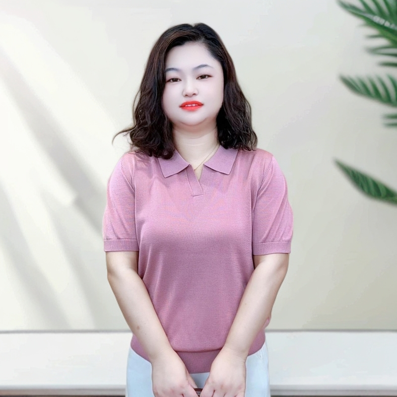 【清爽+透气】夏季兰精天丝短袖（24603）翻领减龄撞色宽松大码女装