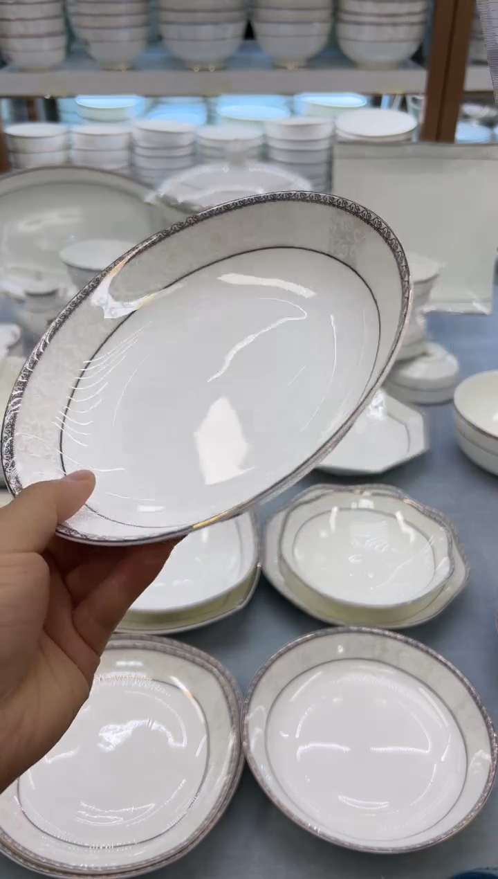 骨瓷玲珑8饭10个   