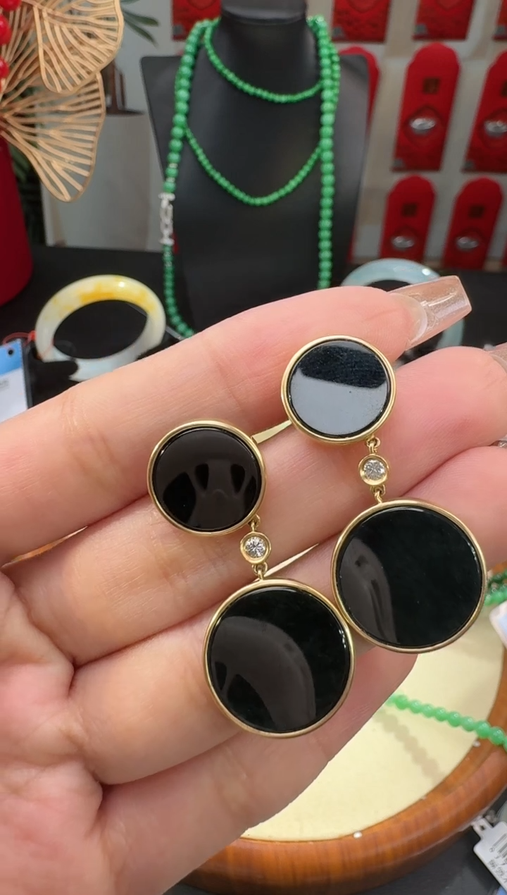 【闪购商品】翡翠颈饰18K金镶嵌挂件