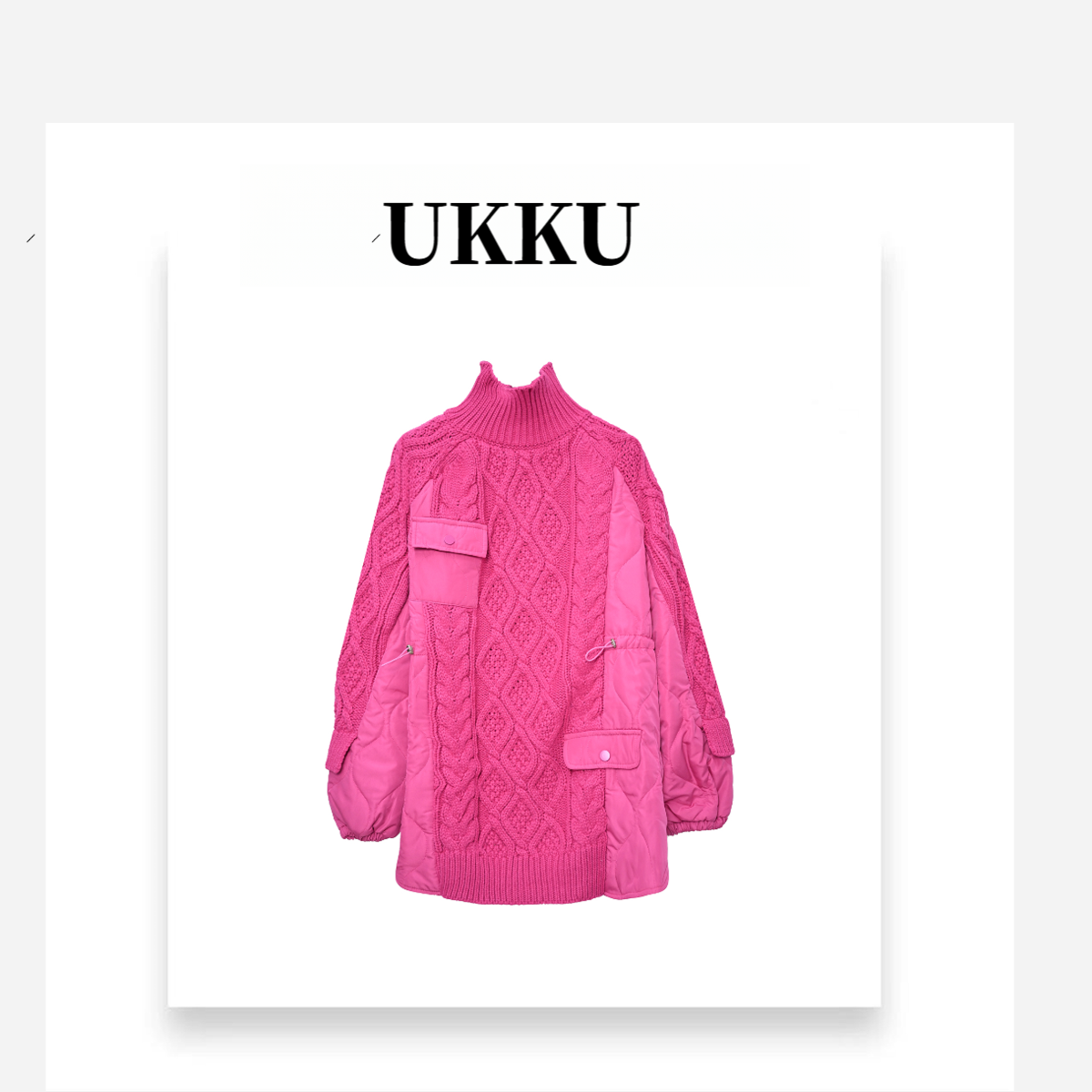 文文【UKKUSTUDIO】轻奢洋气宽松休闲气质潮流针织外套上衣211474