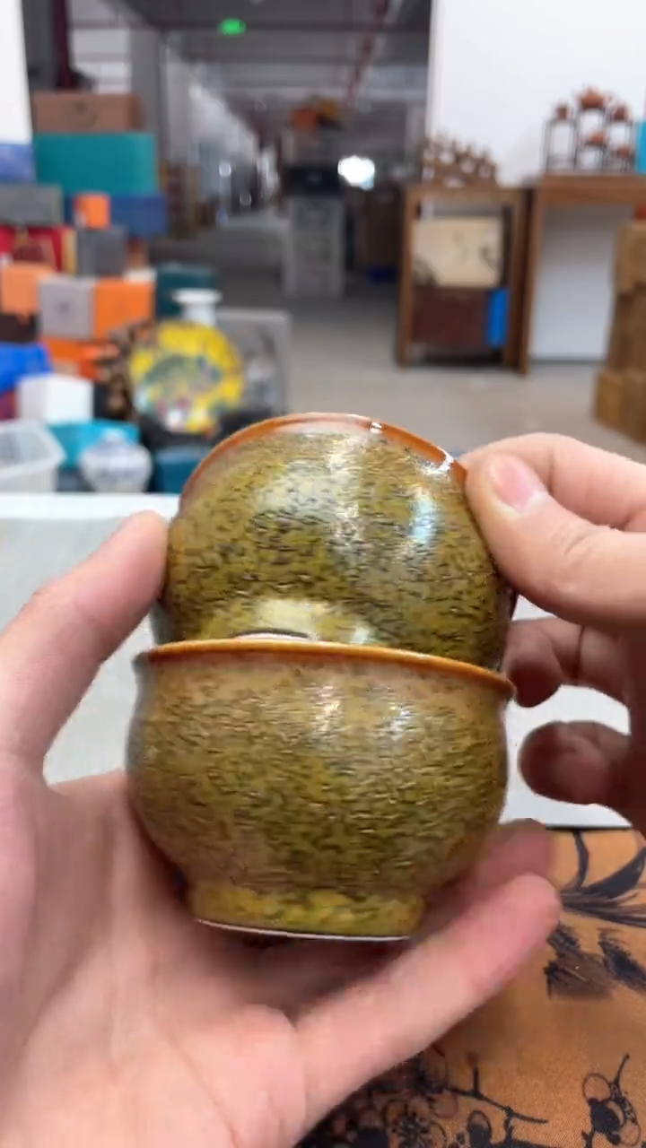 【闪购商品】瓷片@@@@@@@@@@@柴烧主人杯一对