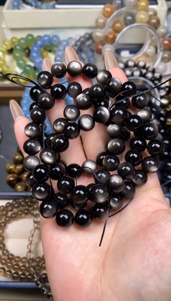 未镶嵌手串水晶银耀石10mm