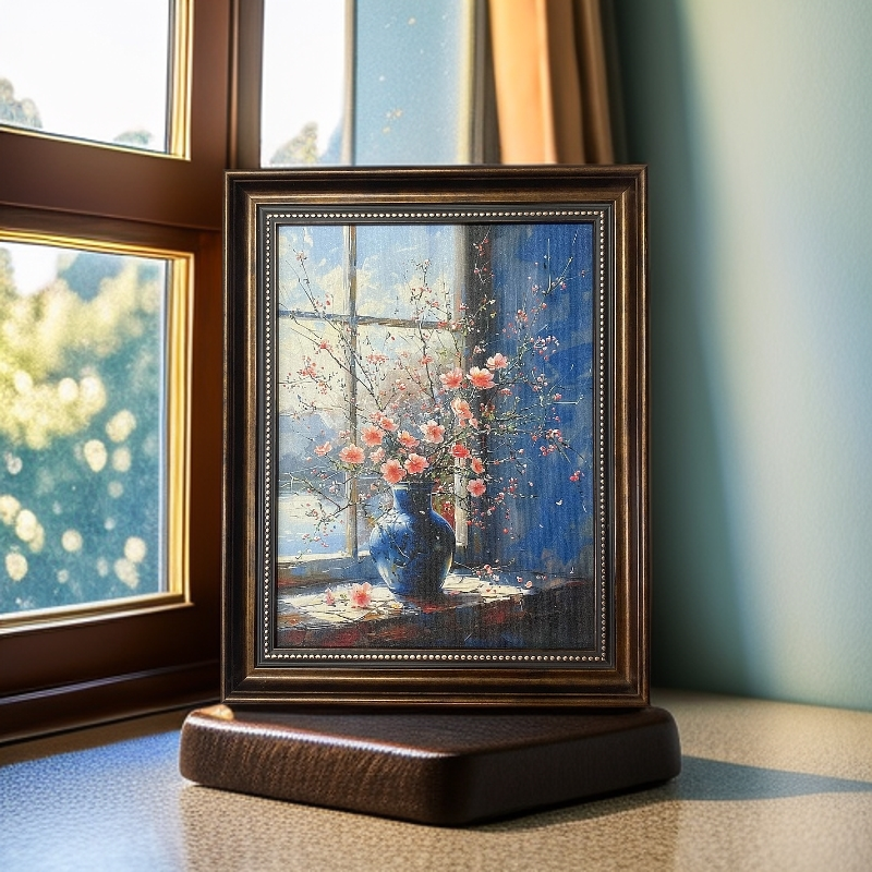 s160最新款碧桃花现代简约油画客厅卧室餐厅背景墙壁画装饰画