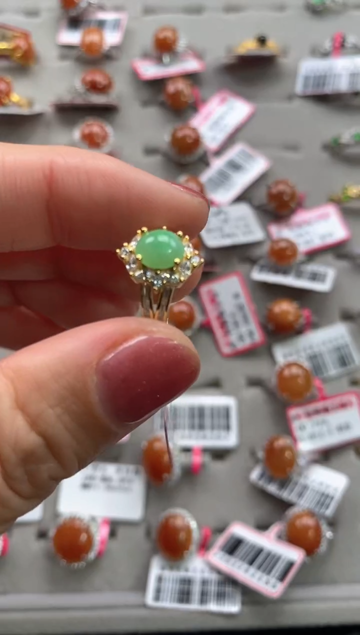 【闪购商品】翡翠戒指银S925镶嵌1111111111     1