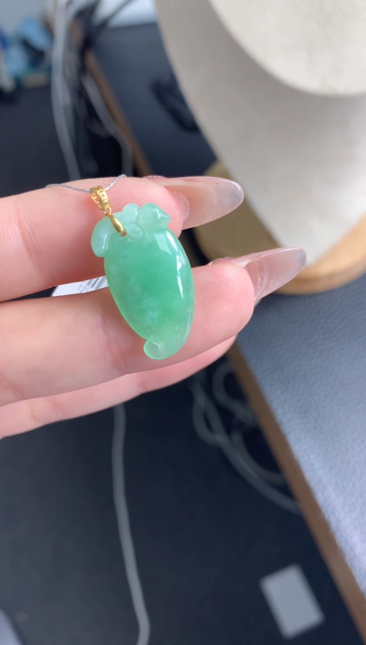 【闪购商品】翡翠颈饰18K金镶嵌48小时鉴赏期