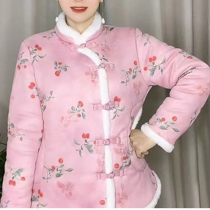 棉服上衣棉衣短款防寒染色不褪色中国风复古小棉厚款加绒