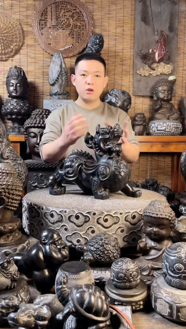 【闪购商品】40飞天貔貅天然青石雕刻