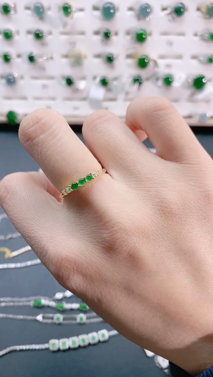 【闪购商品】翡翠戒指银S925镶嵌天然翡翠