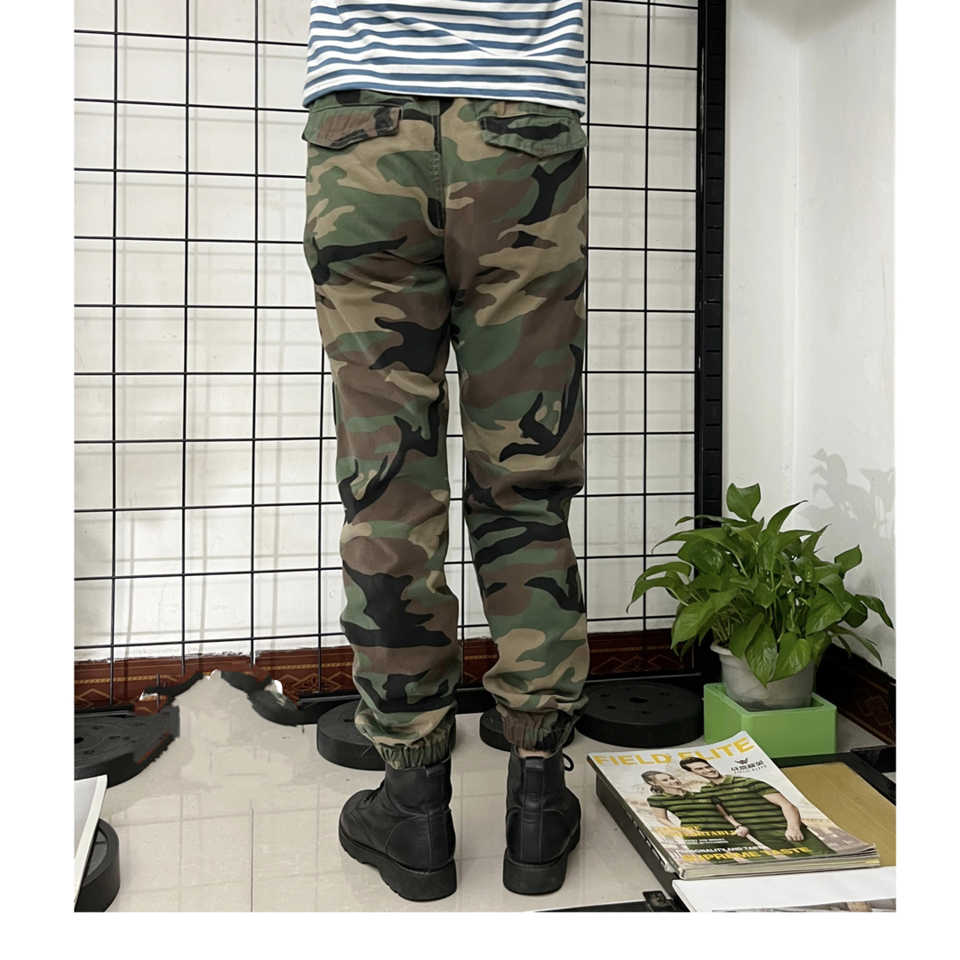 【女士专拍】秋冬棉麻迷彩军绿平角多口袋工装裤款洗水户外旅游制服
