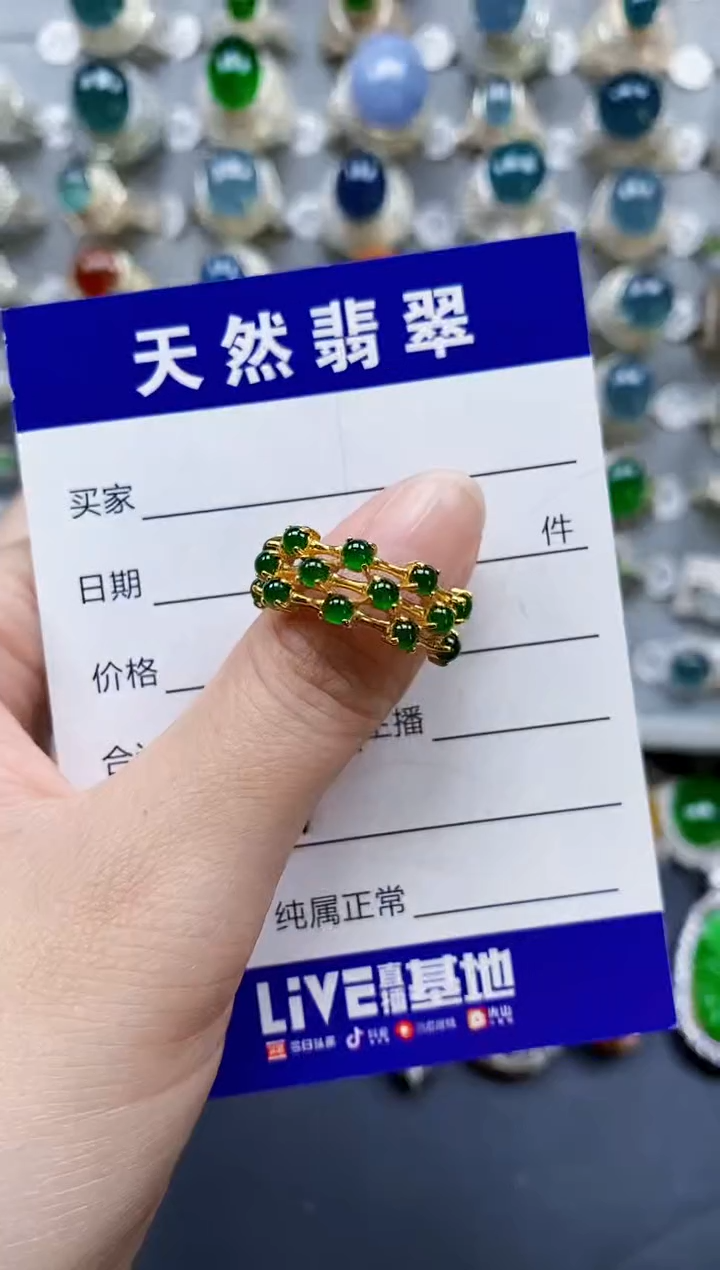 翡翠戒指银S925镶嵌0530