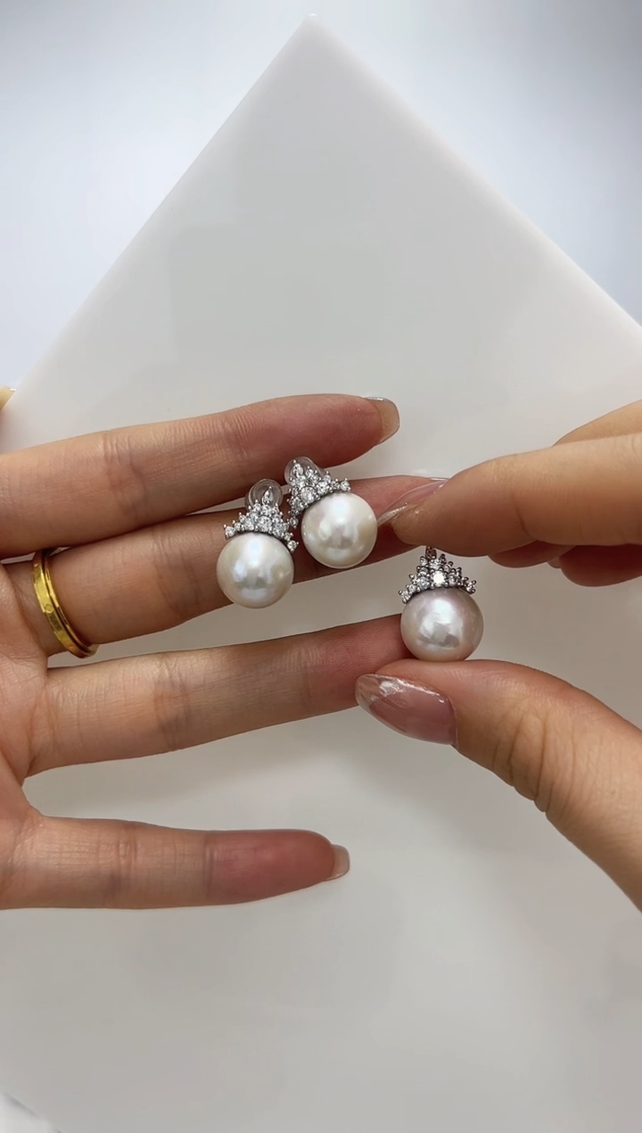 【闪购商品】淡水珍珠DA银S925镶嵌b531 珍珠套装 12