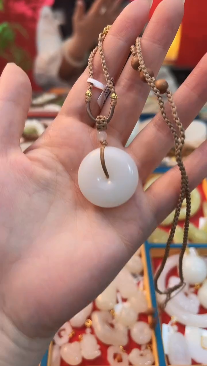 【闪购商品】和田玉吊坠未镶嵌白玉平安扣30mm