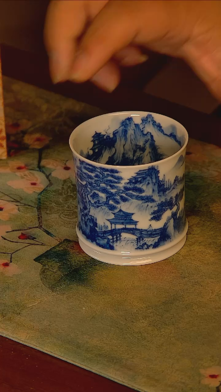杯手工手绘杯杯很美丽
