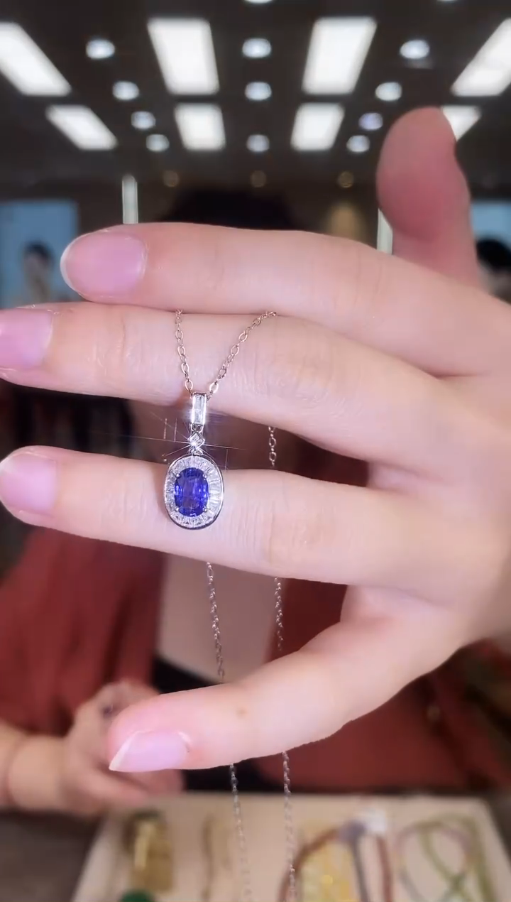 项链蓝宝石银S925镶嵌04