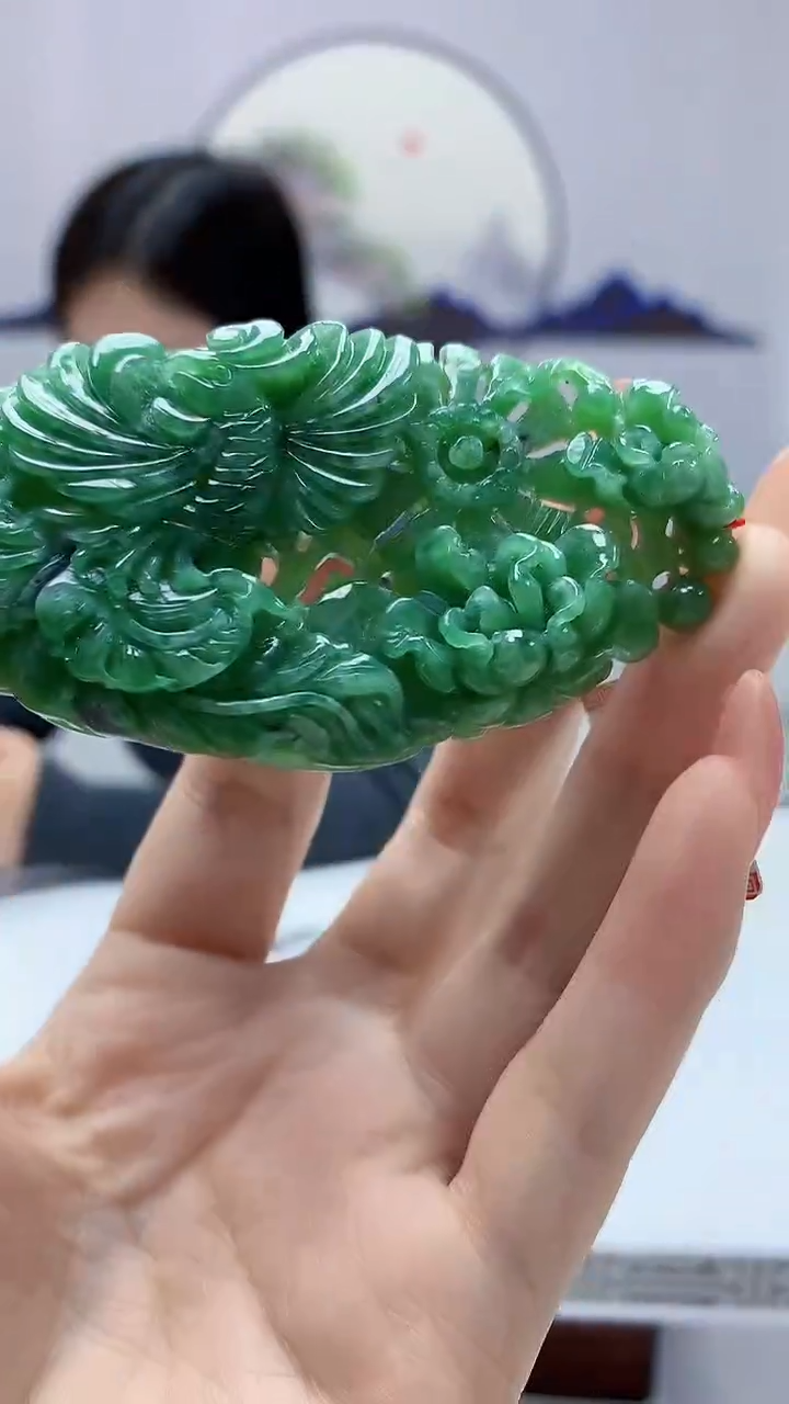 【闪购商品】定制翡翠未镶嵌4852DD-毛货挂件赠珠链41