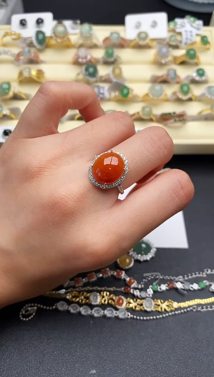 【闪购商品】翡翠戒指银S925镶嵌33333333+10