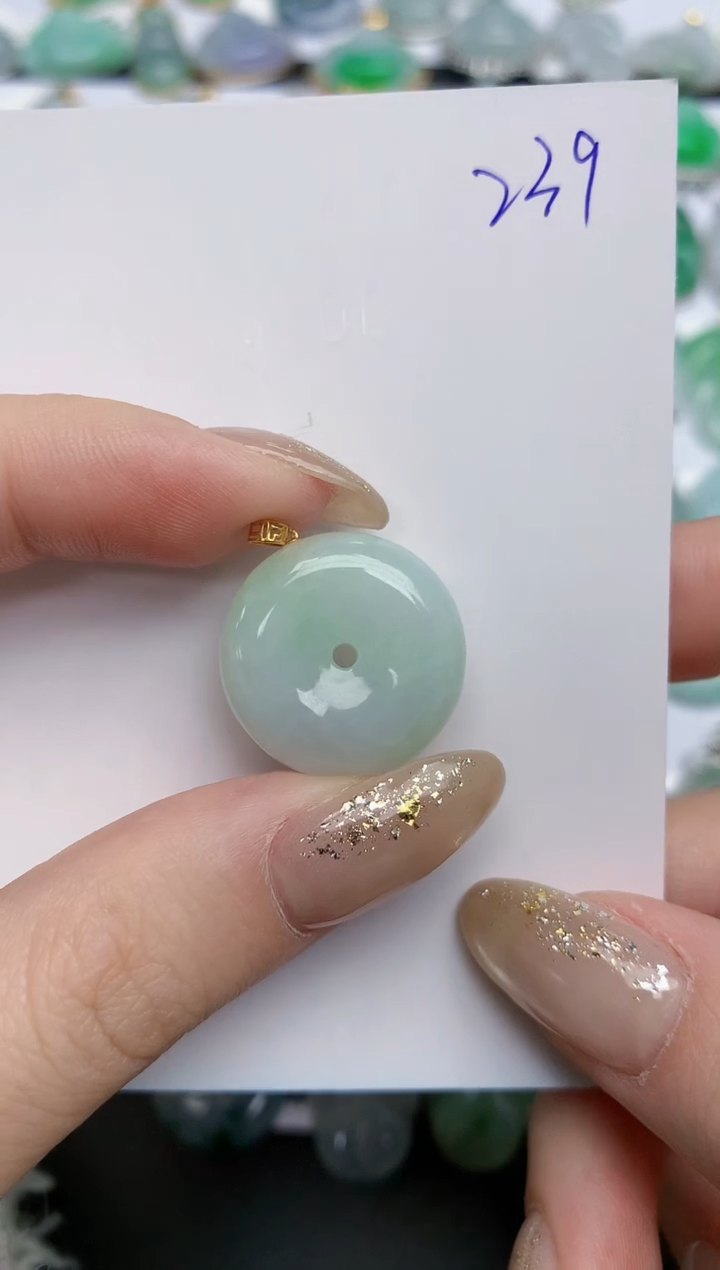 【闪购商品】翡翠颈饰18K金镶嵌 天然缅甸翡翠A货