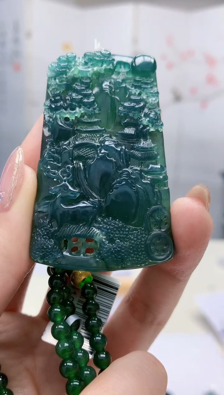 【闪购商品】定制翡翠未镶嵌5145jw-毛货挂件赠珠链72