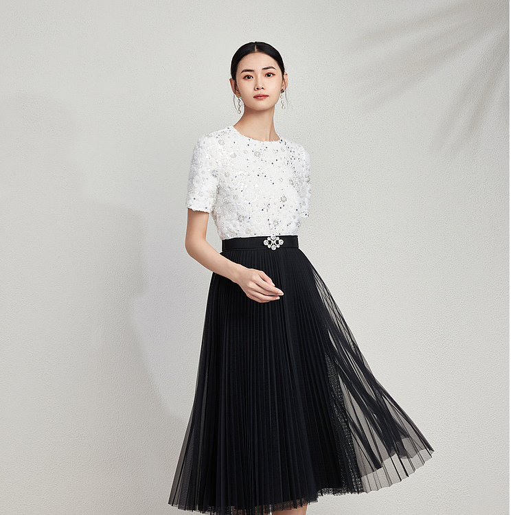 仙气灵动半身裙2024新款法式赫本收腰MJFA01WSK201B11