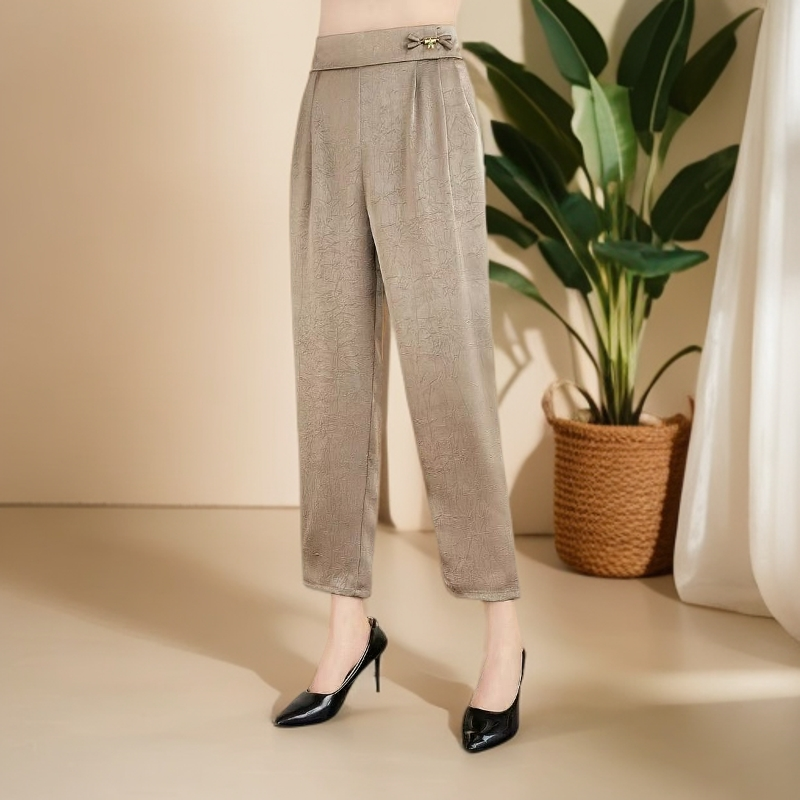 2025夏季新款时尚百搭显瘦真丝小脚裤【B1229】