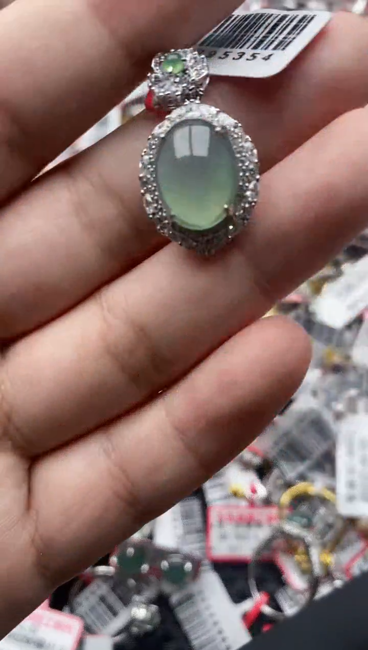 【闪购商品】翡翠戒指银S925镶嵌2222---8