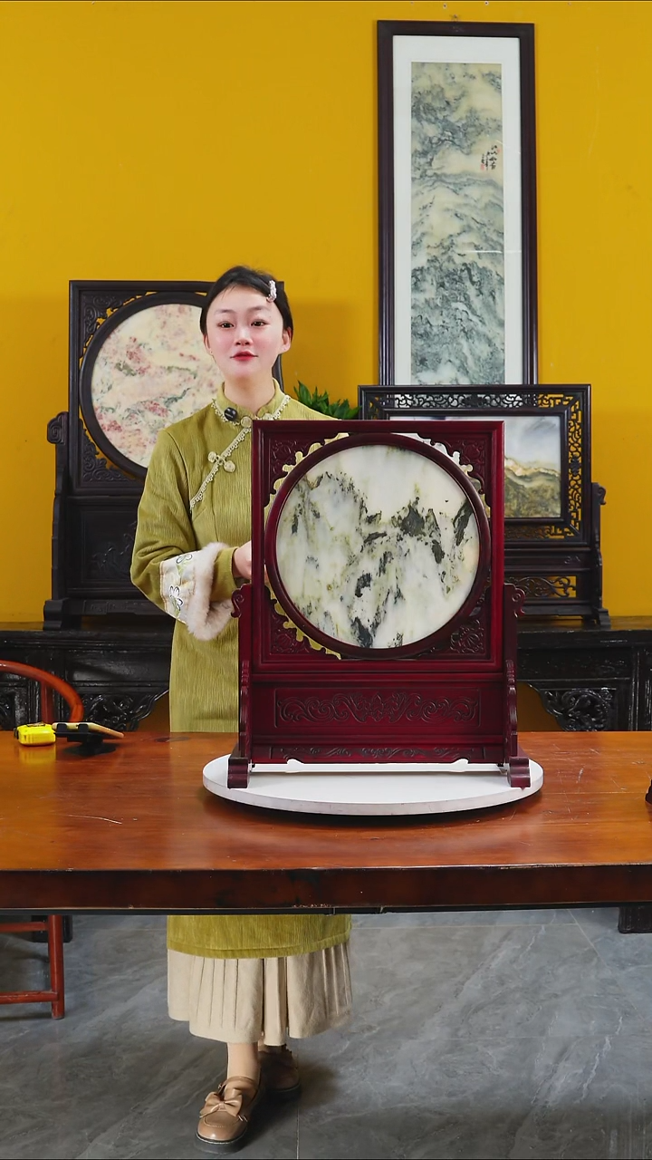 石材天然大理石画摆件