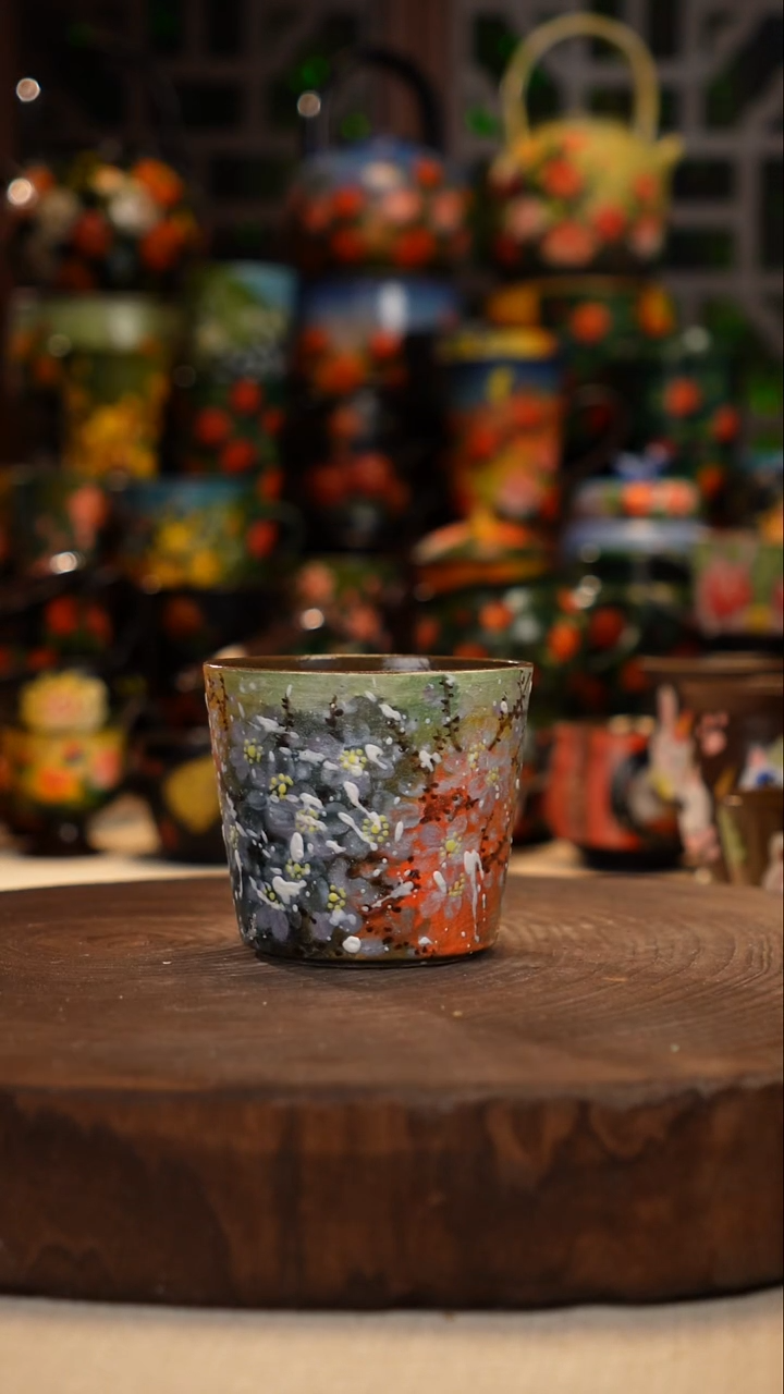 紫砂油画手绘釉下彩