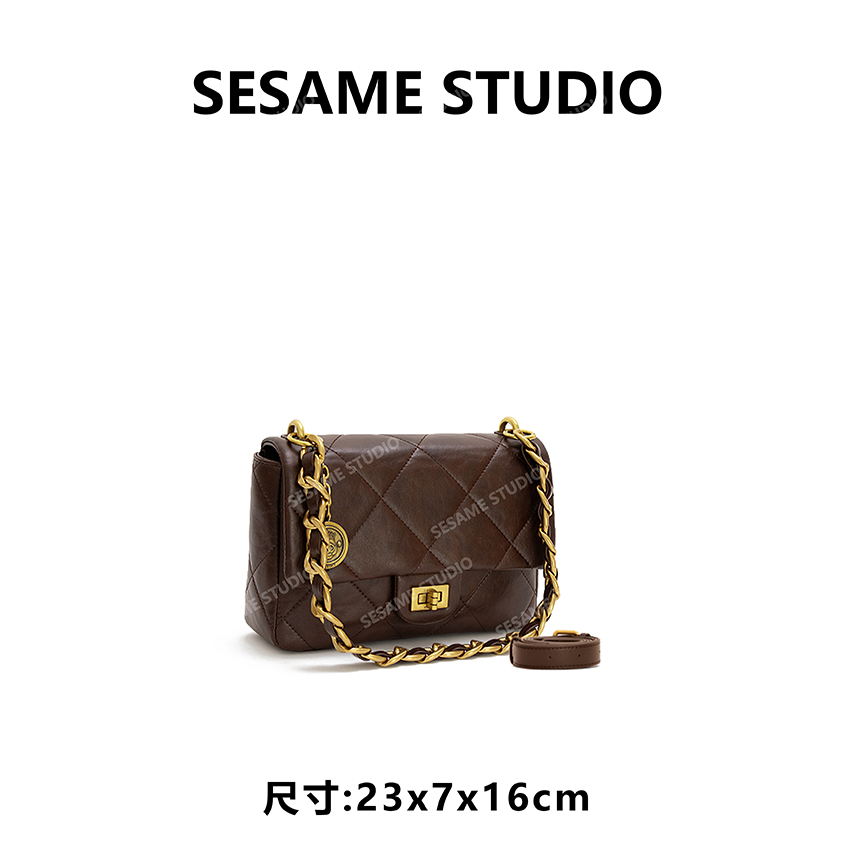 【芝麻集】ZT-D8095-乌木咖RAIN.CUN休闲时尚百搭腋下女包