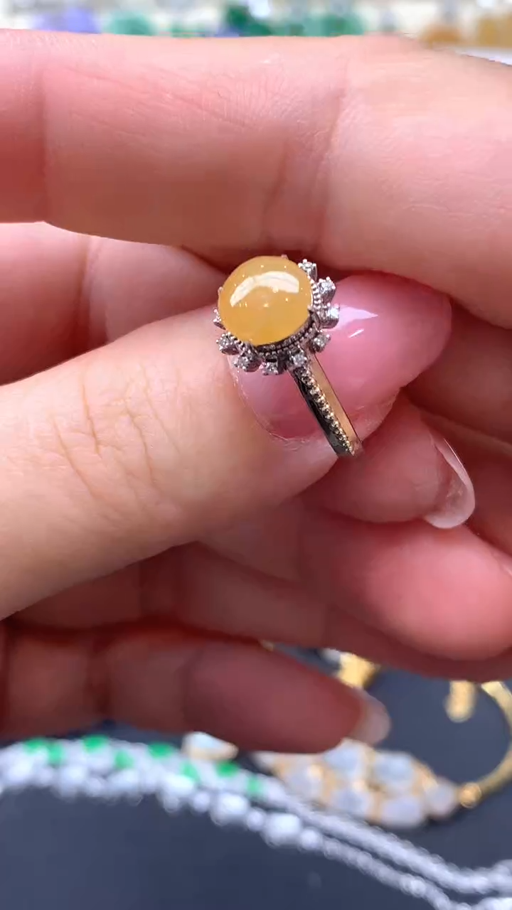 【闪购商品】翡翠戒指18K金镶嵌148-天然翡翠