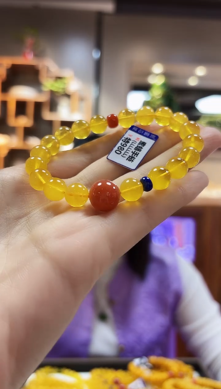 【闪购商品】未镶嵌蜜蜡裸石手链9