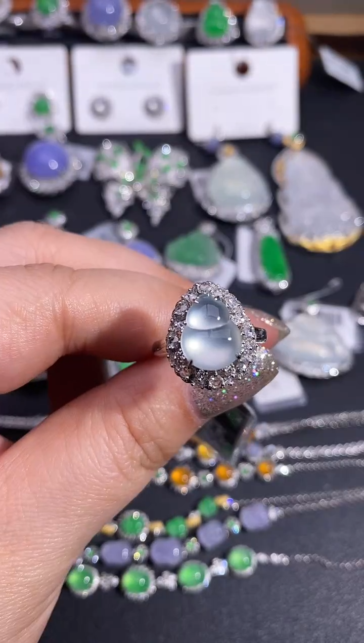 【闪购商品】翡翠戒指18K金镶嵌戒指