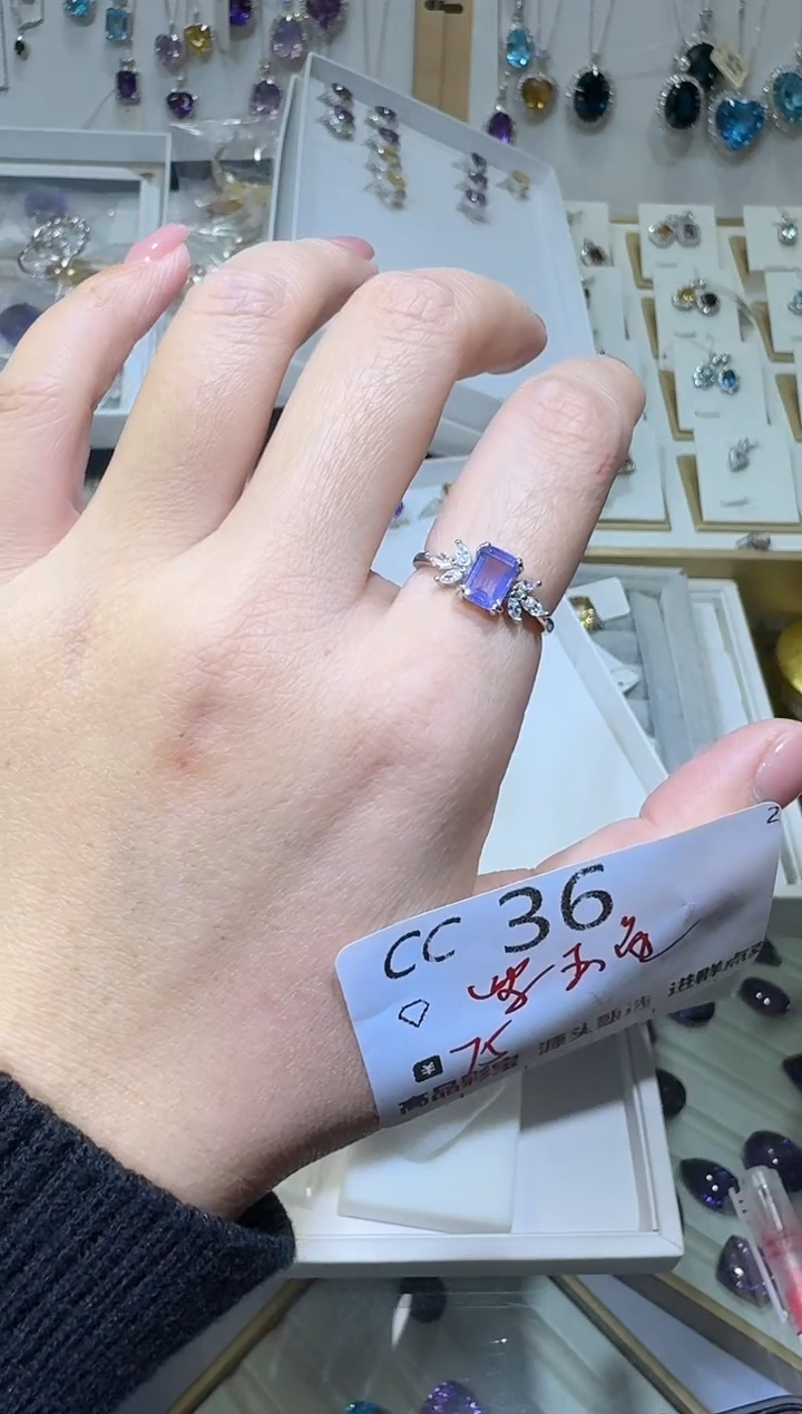 【闪购商品】水晶戒指银S925镶嵌多样性发一CC36