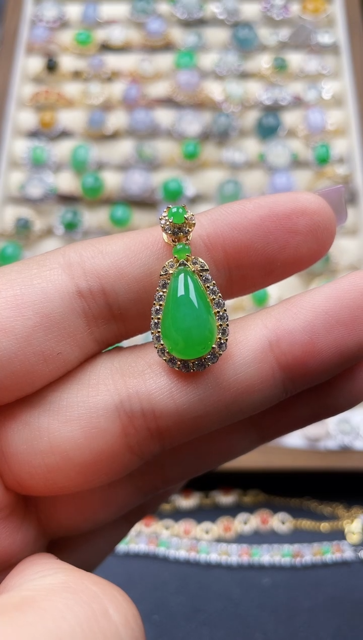 颈饰银S925镶嵌翡翠131