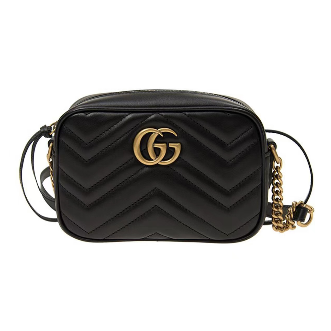 99新 GUCCI/古驰 Marmont系列mini相机包黑色