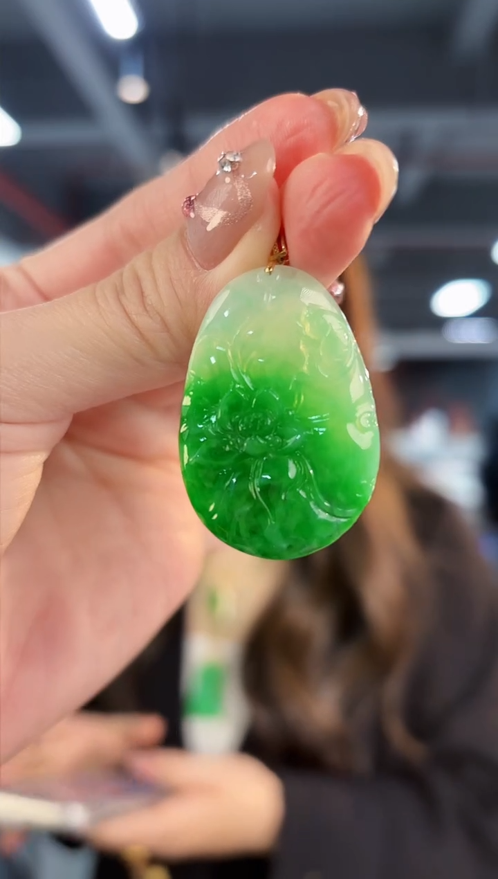【闪购商品】翡翠颈饰18K金镶嵌缅料A货/支持复检/一件