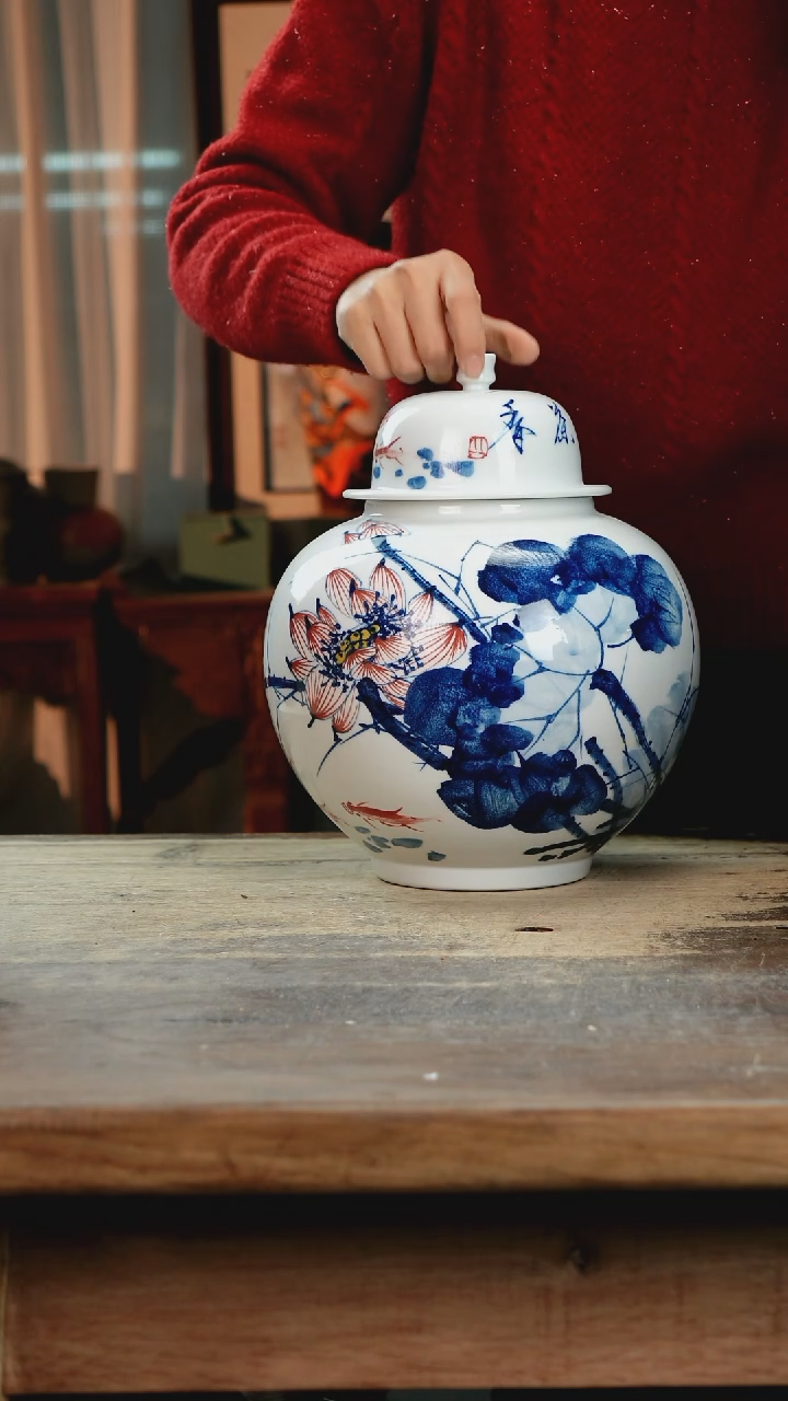 【闪购商品】瓷片景德镇纯手工釉下彩精品花瓶