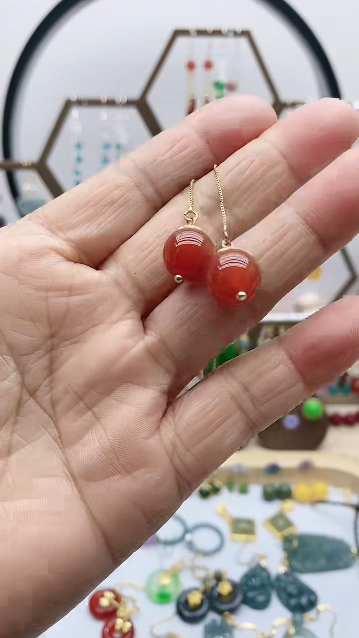 未镶嵌南红玛瑙耳饰81