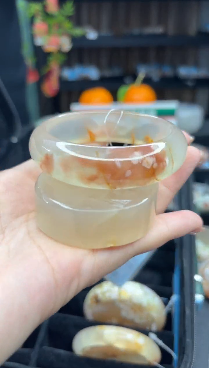 【闪购商品】石英质玉手镯未镶嵌275（55圈赠送镯心）