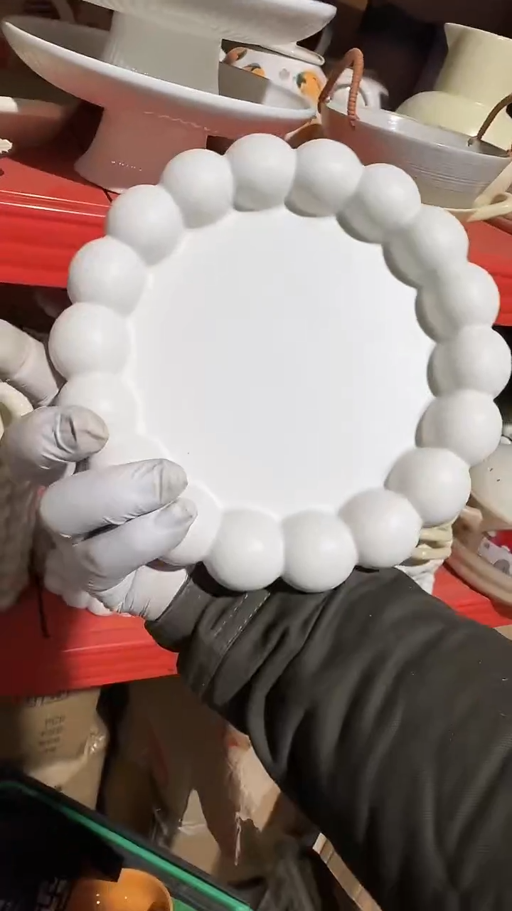 陶瓷珍珠胖胖盘微瑕 凑满20元包邮