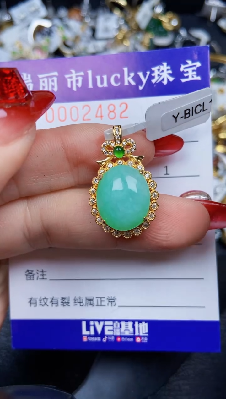 【闪购商品】翡翠颈饰银S925镶嵌2482