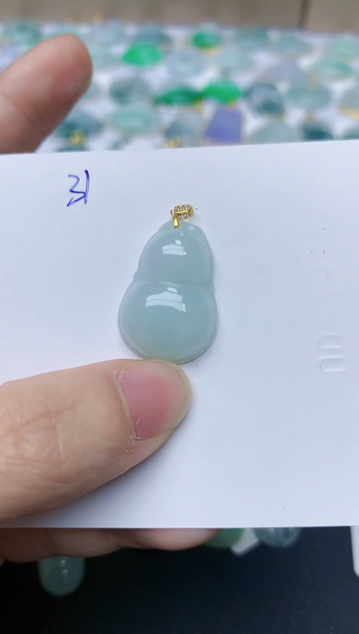 【闪购商品】翡翠颈饰18K金镶嵌天然翡翠A货    